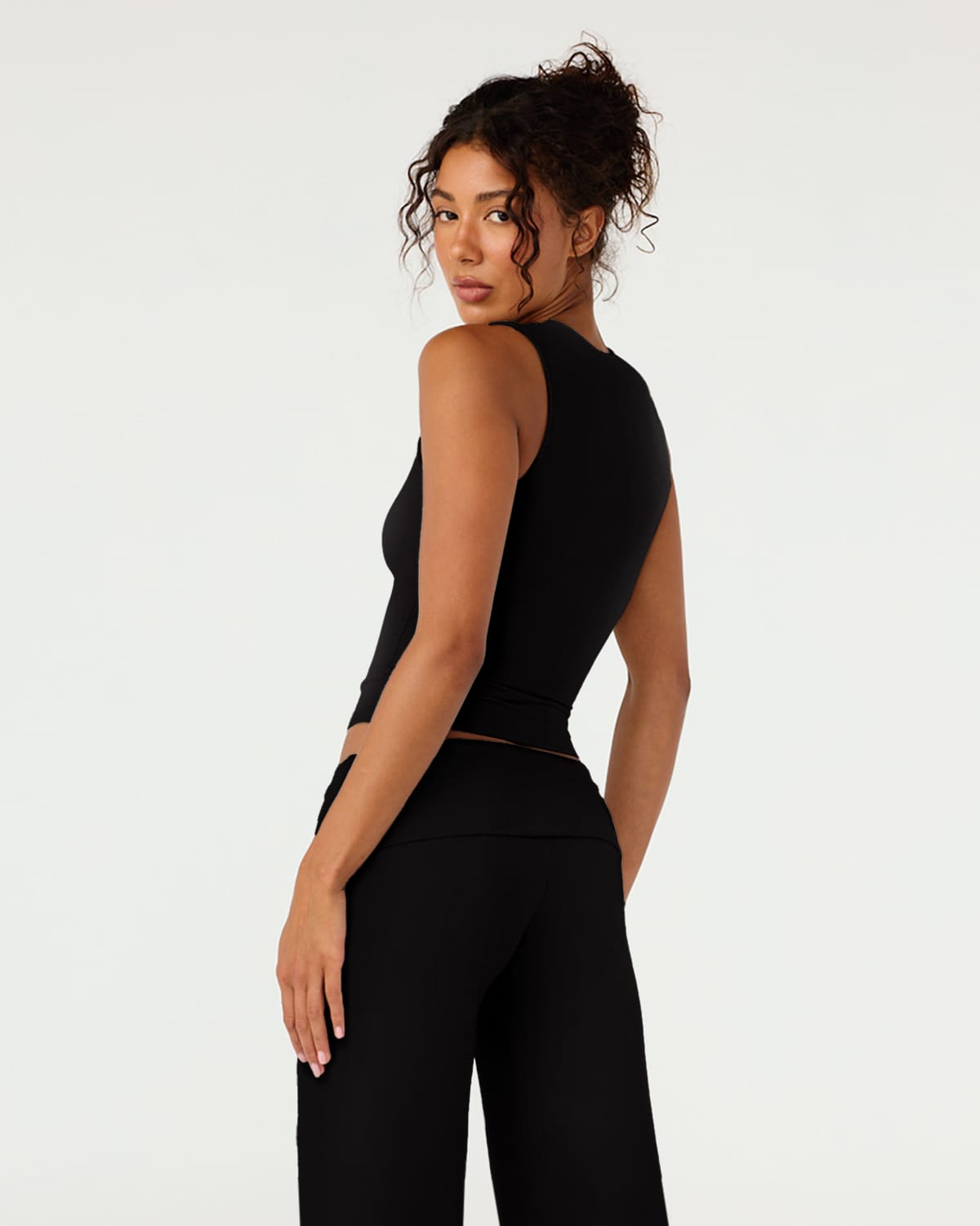 Jersey V Neck Tank | Black