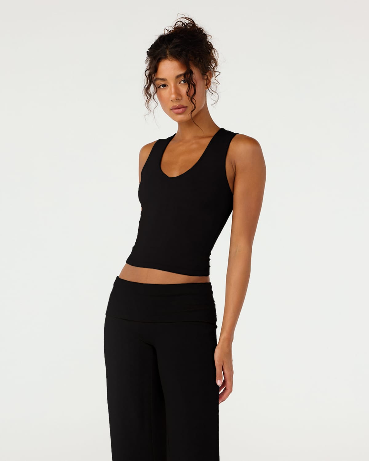Jersey V Neck Tank | Black
