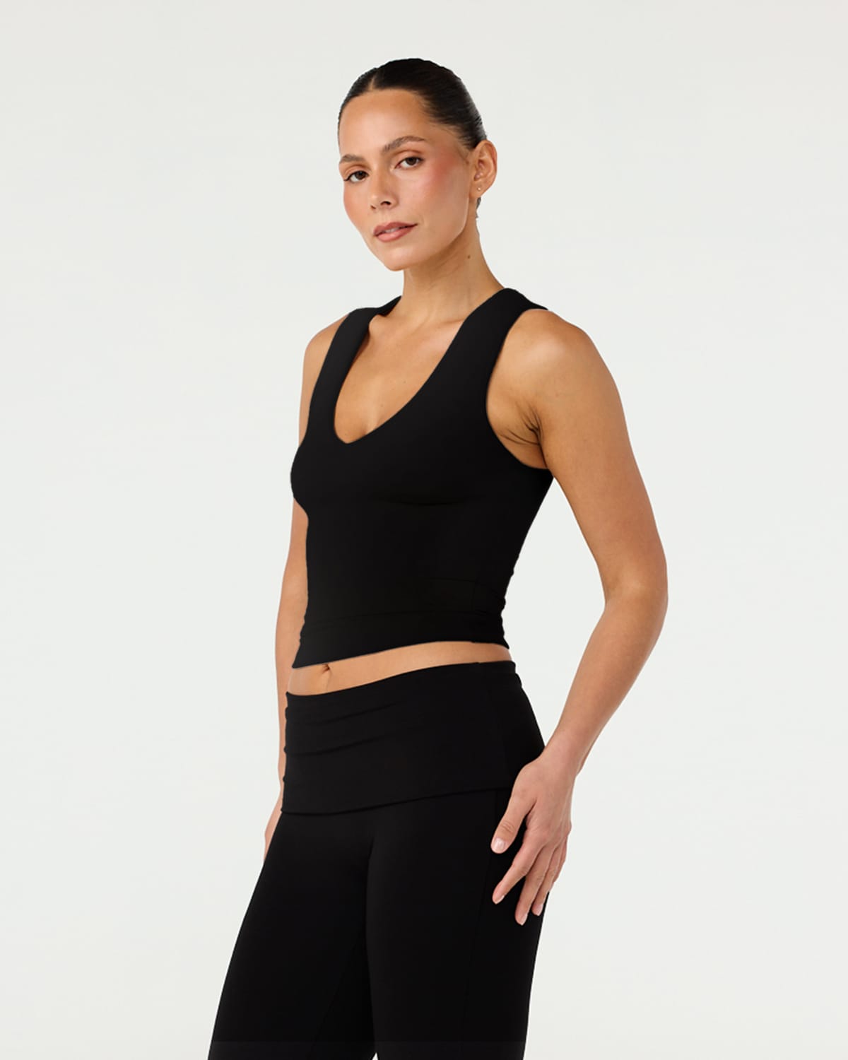 Jersey V Neck Tank | Black