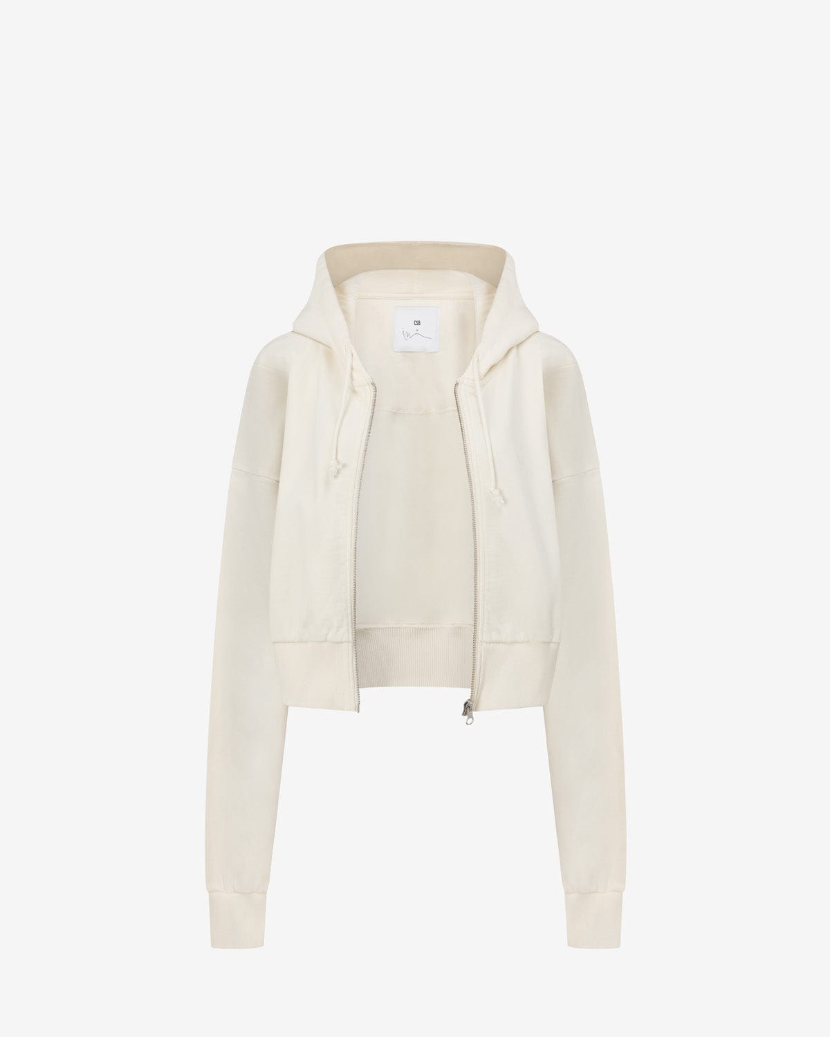 Cropped Zip Hoodie | Milk