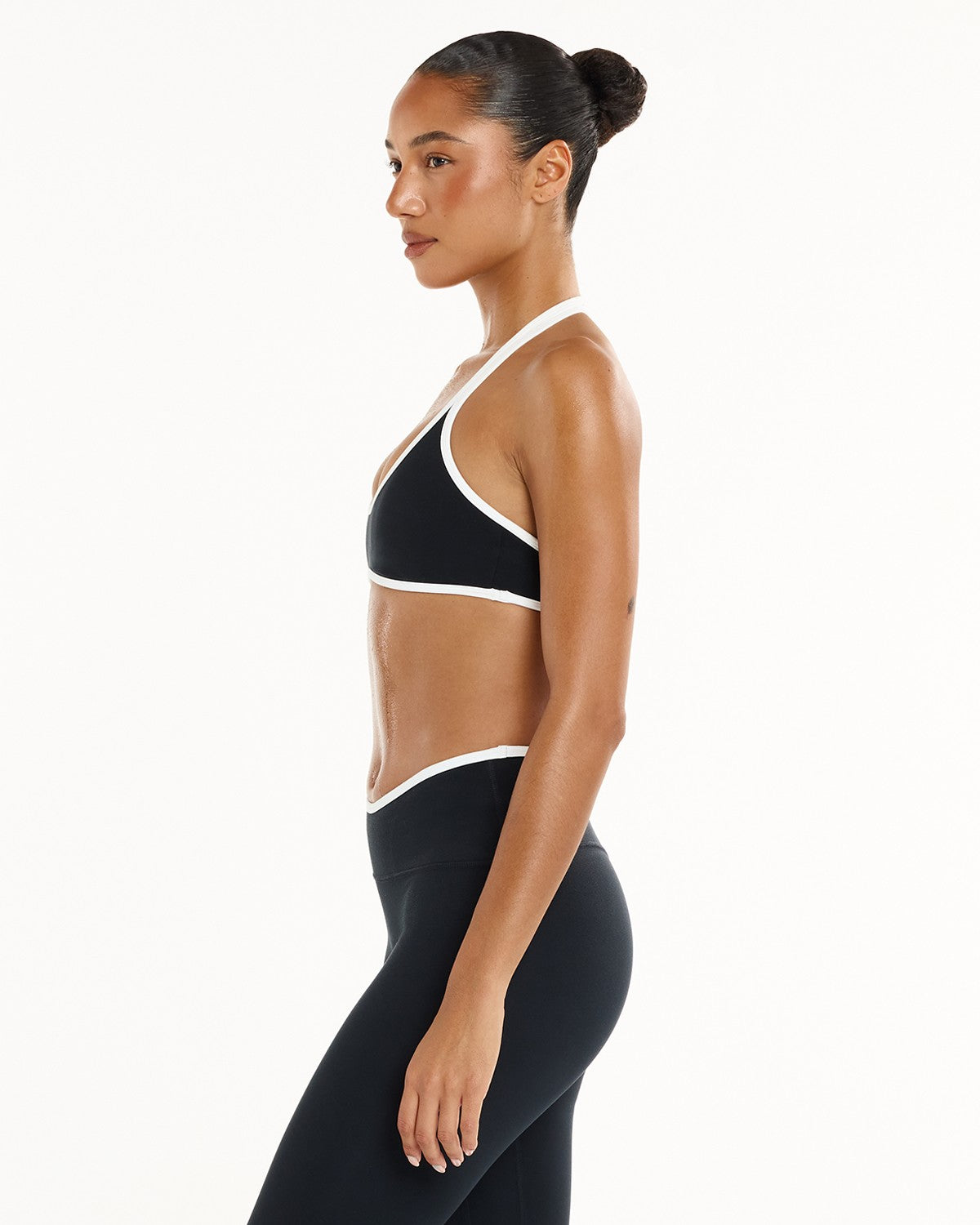 Serenity Halter Crop | Black Two Tone