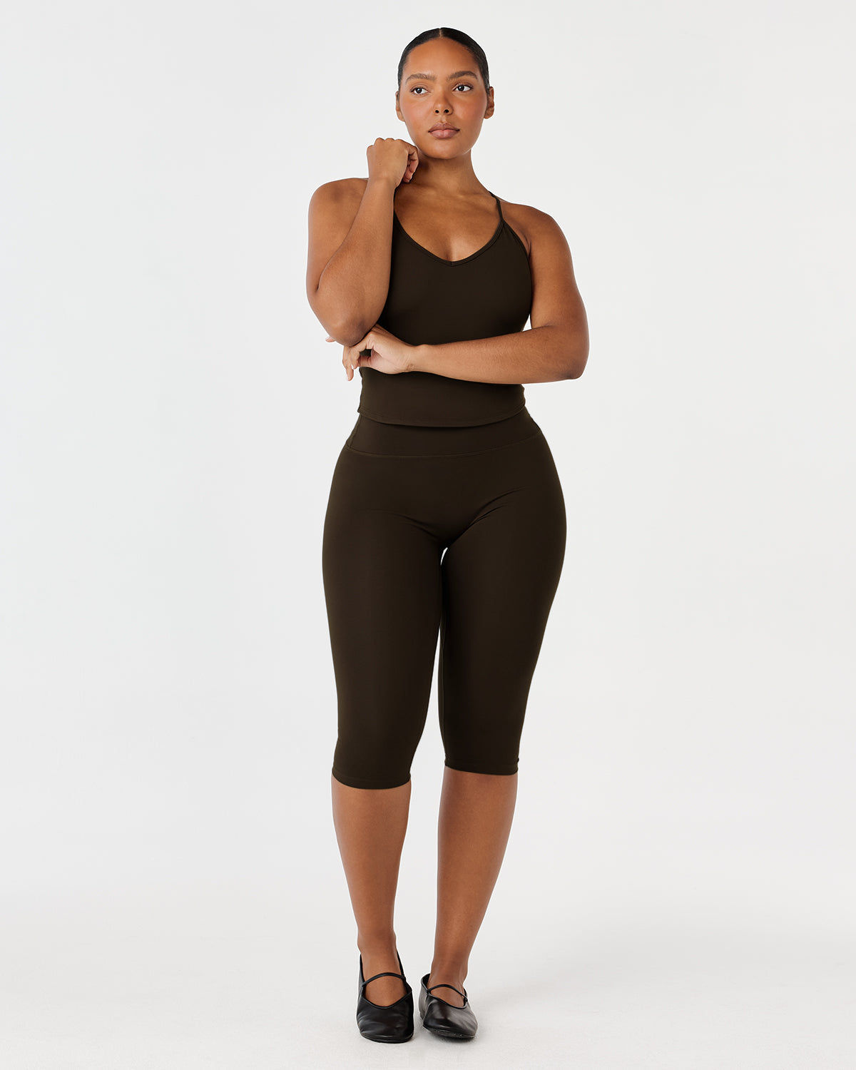 Form Invisible Scrunch Capri Leggings | Dark Chocolate