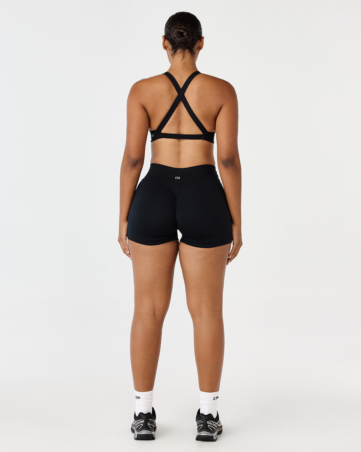Serenity Scrunch Shorts 4" | Black