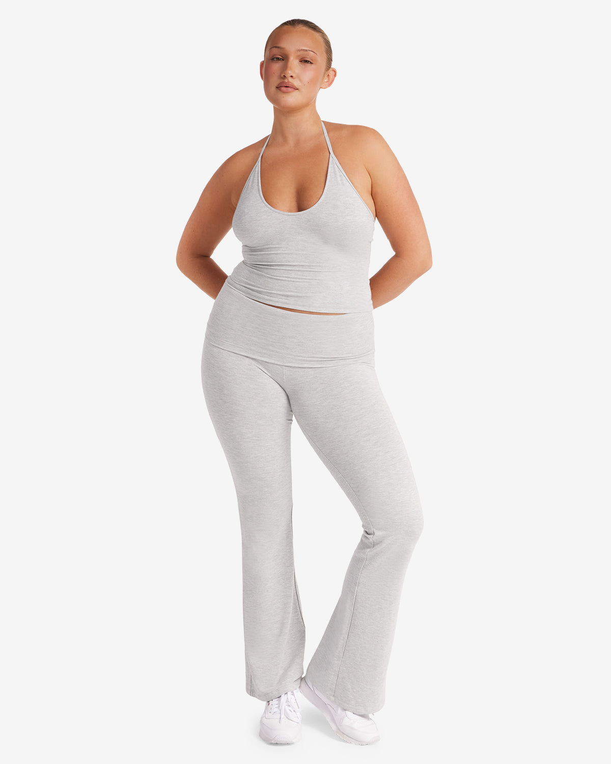 Jersey Flare Pants | Light Grey