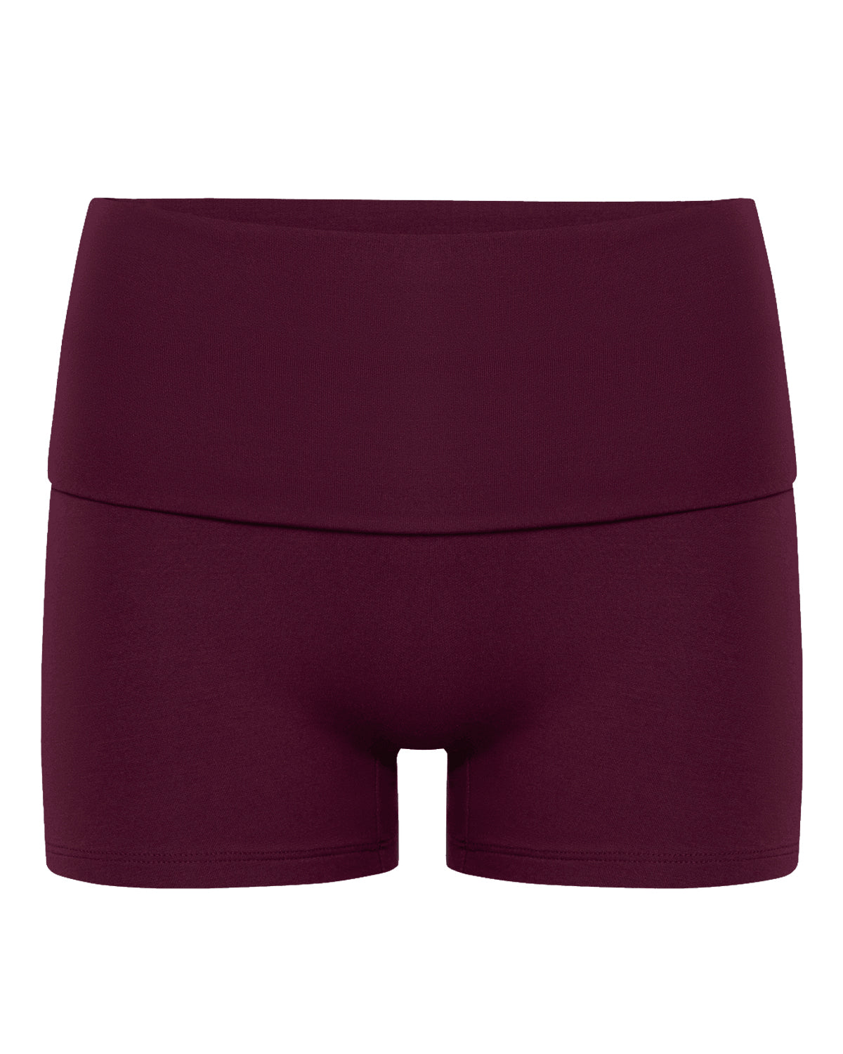 Foldover Yoga Shorts | Deep Berry