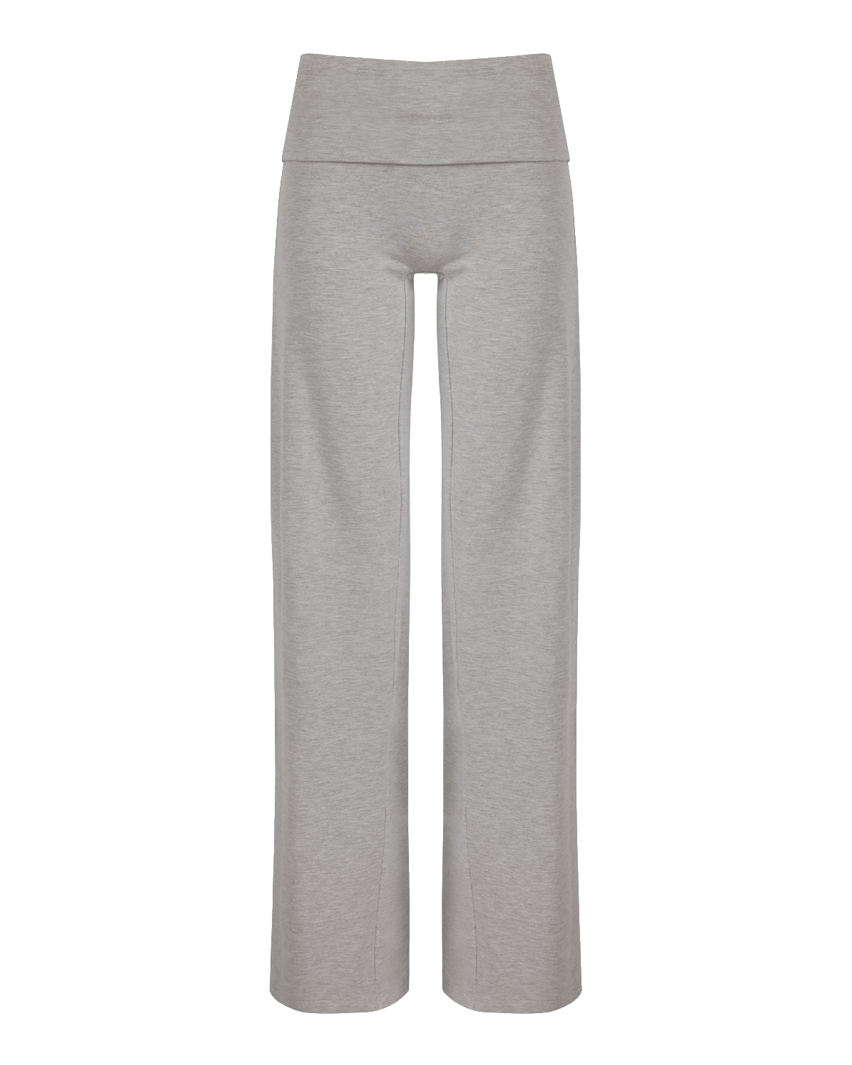 Foldover Jersey Straight Leg Pants | Grey Marle