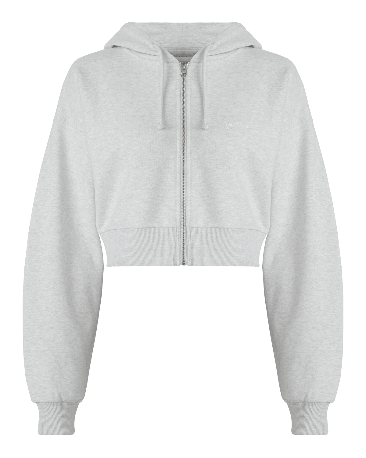 Cropped Zip Hoodie | Snow Marle