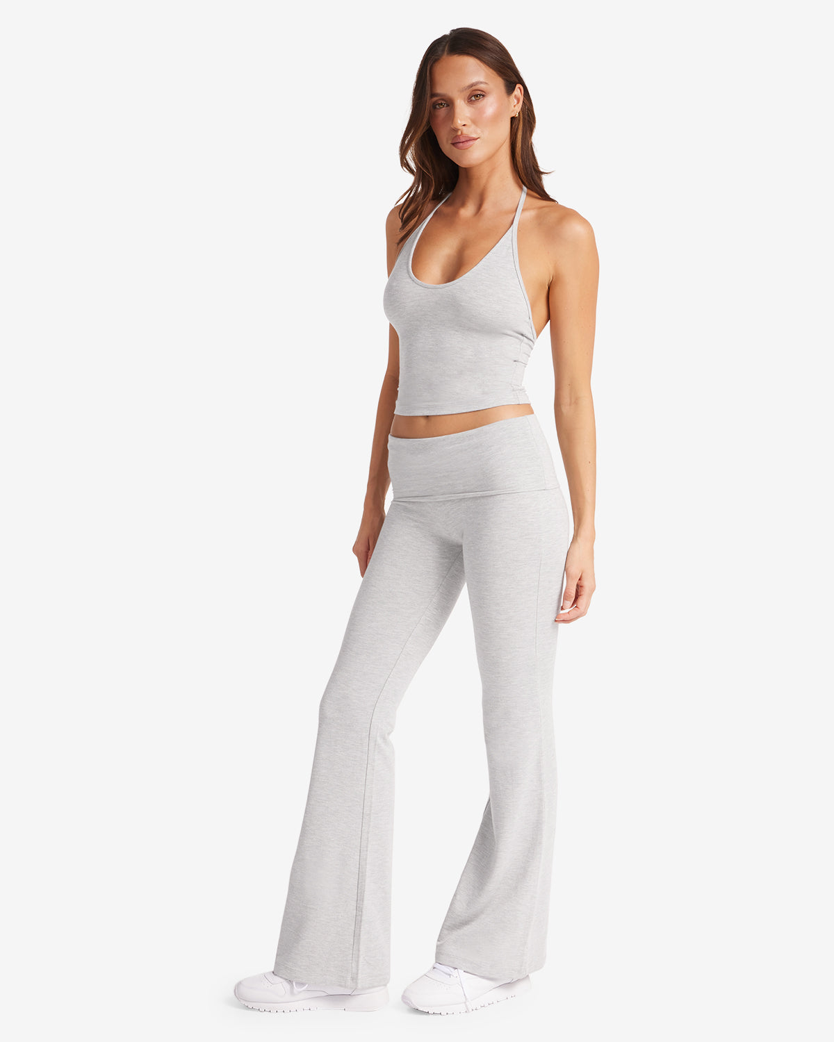 Jersey Flare Pants | Light Grey