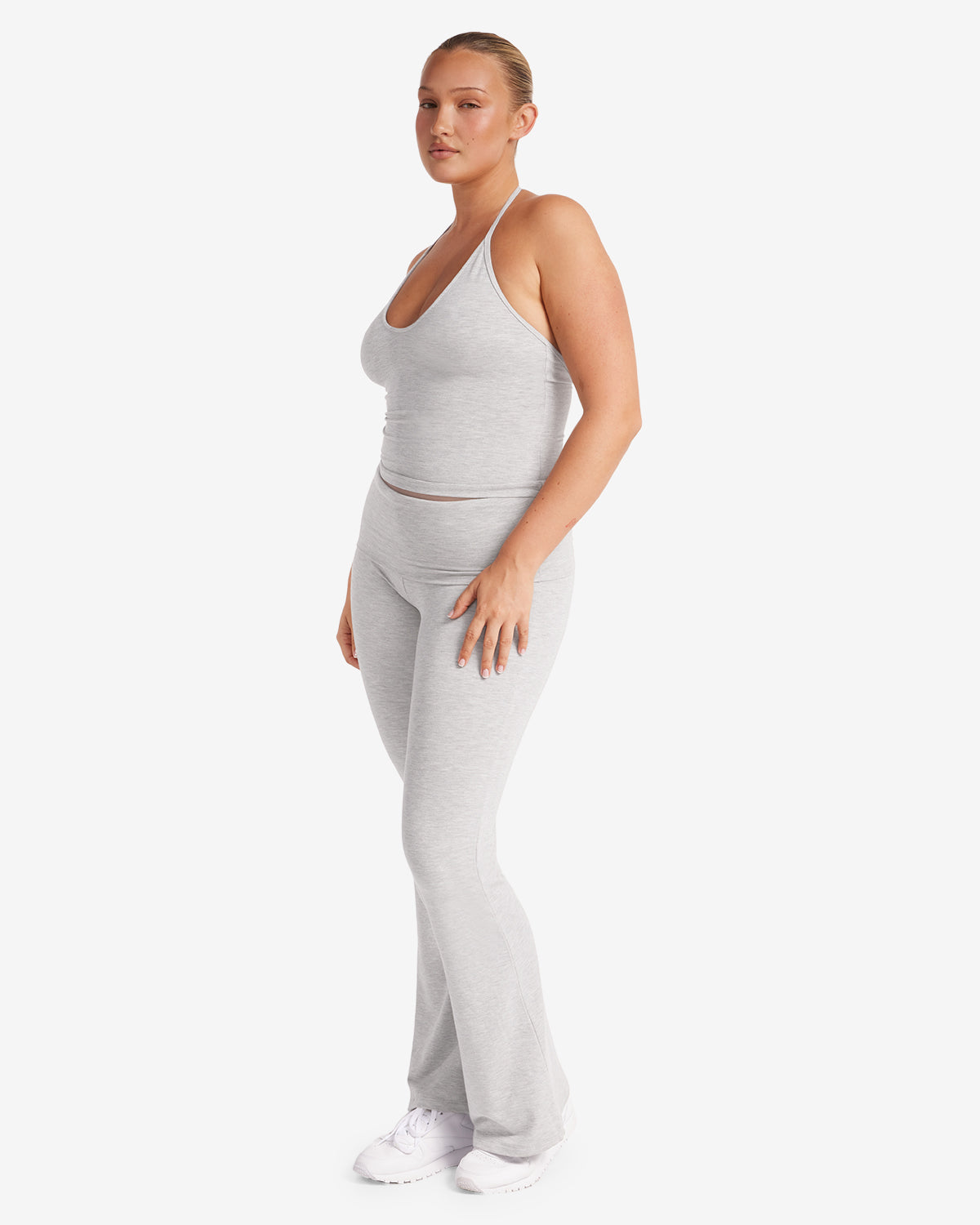 Jersey Flare Pants | Light Grey