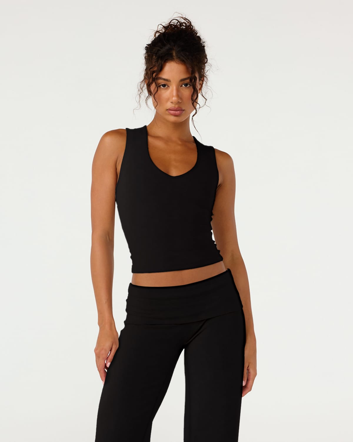 Jersey V Neck Tank | Black