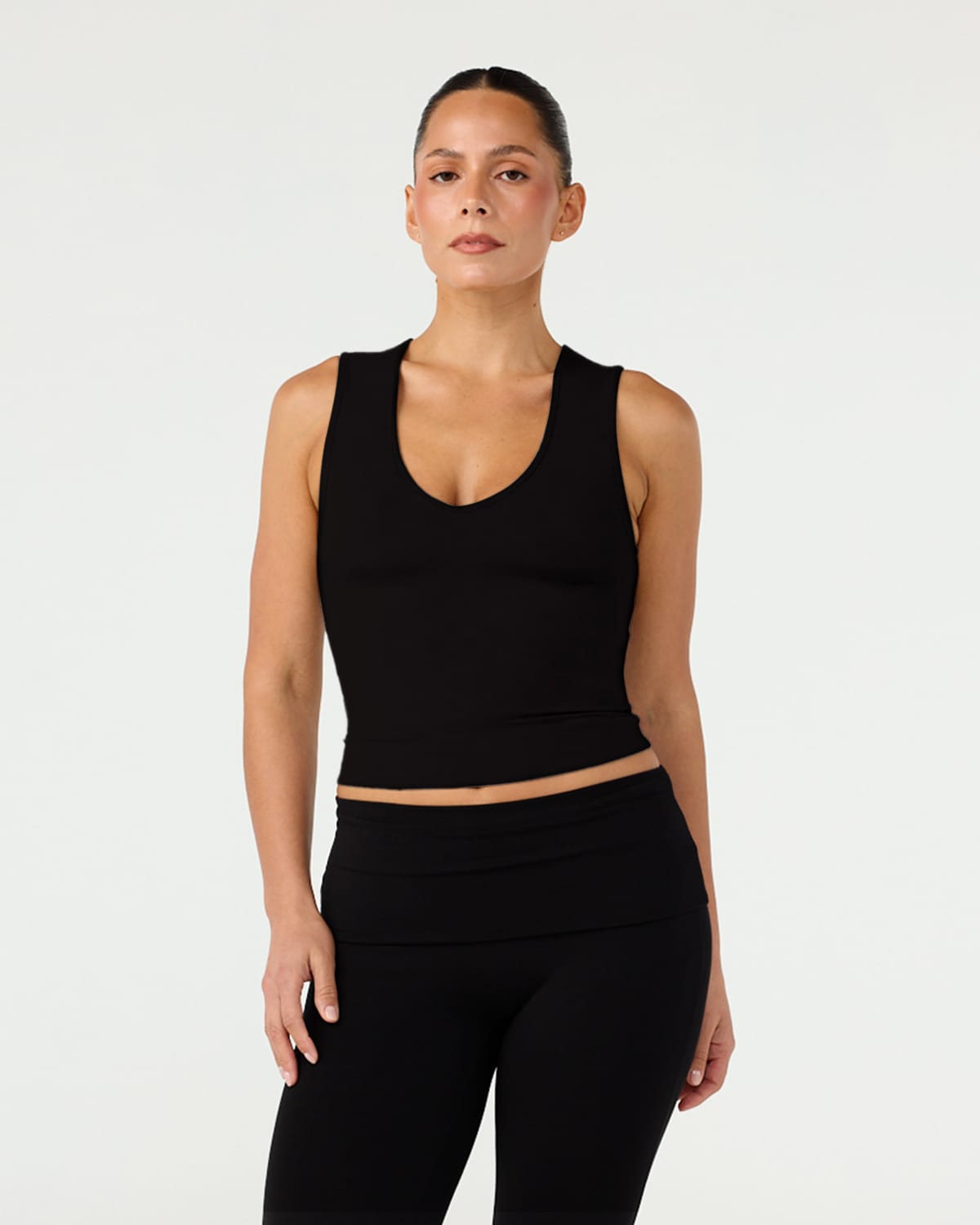 Jersey V Neck Tank | Black