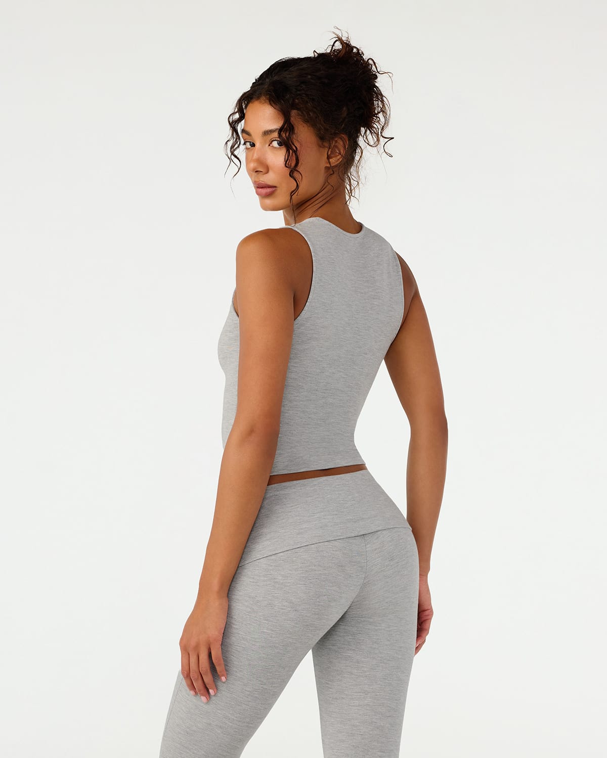 Jersey V Neck Tank | Grey Marle