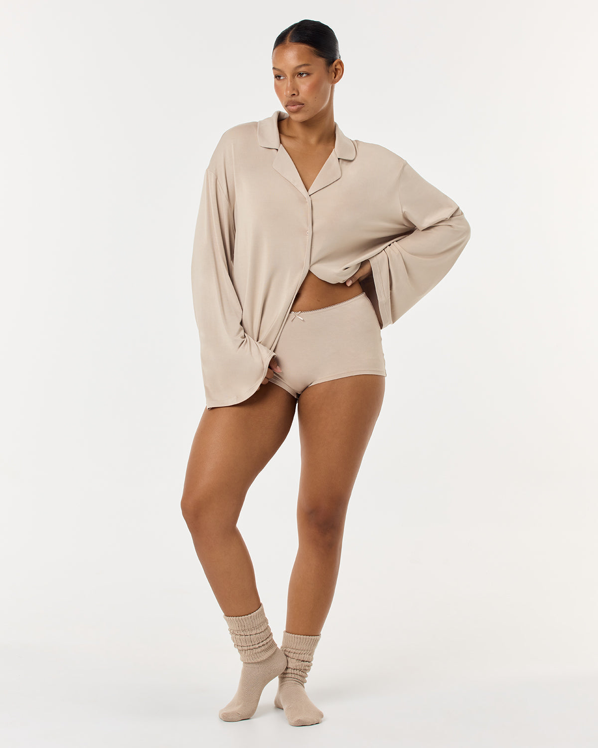 Picot Sleep Shorts | Teddy