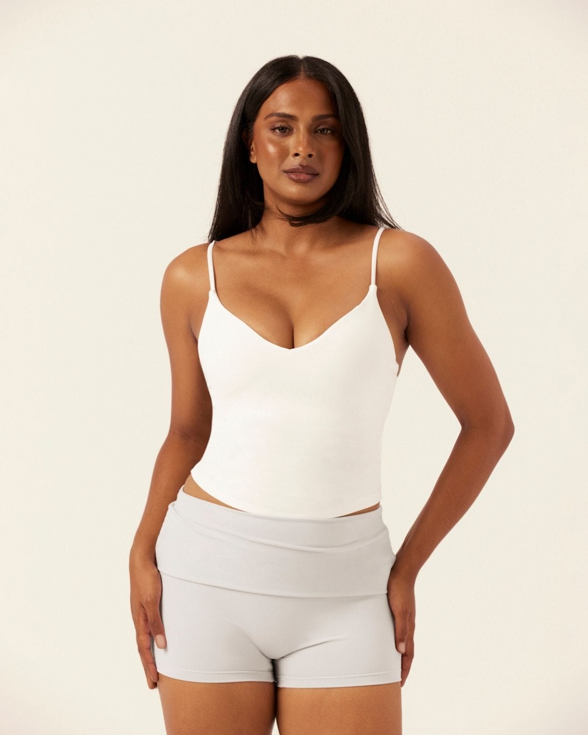 Form  Invisible Scrunch Fold Over Shorts 3" | Dusty Grey