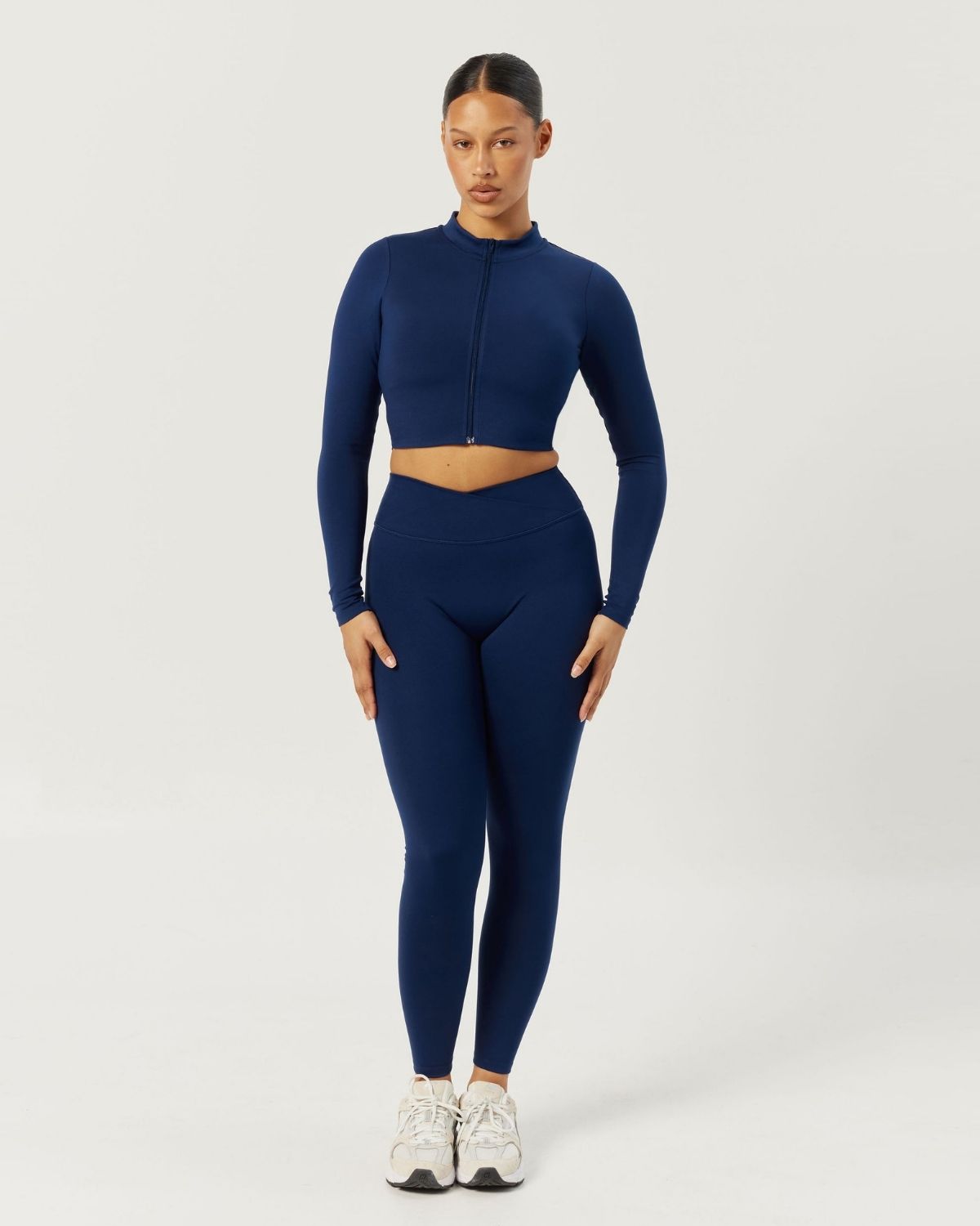 Serenity Cropped Zip Jacket | Navy