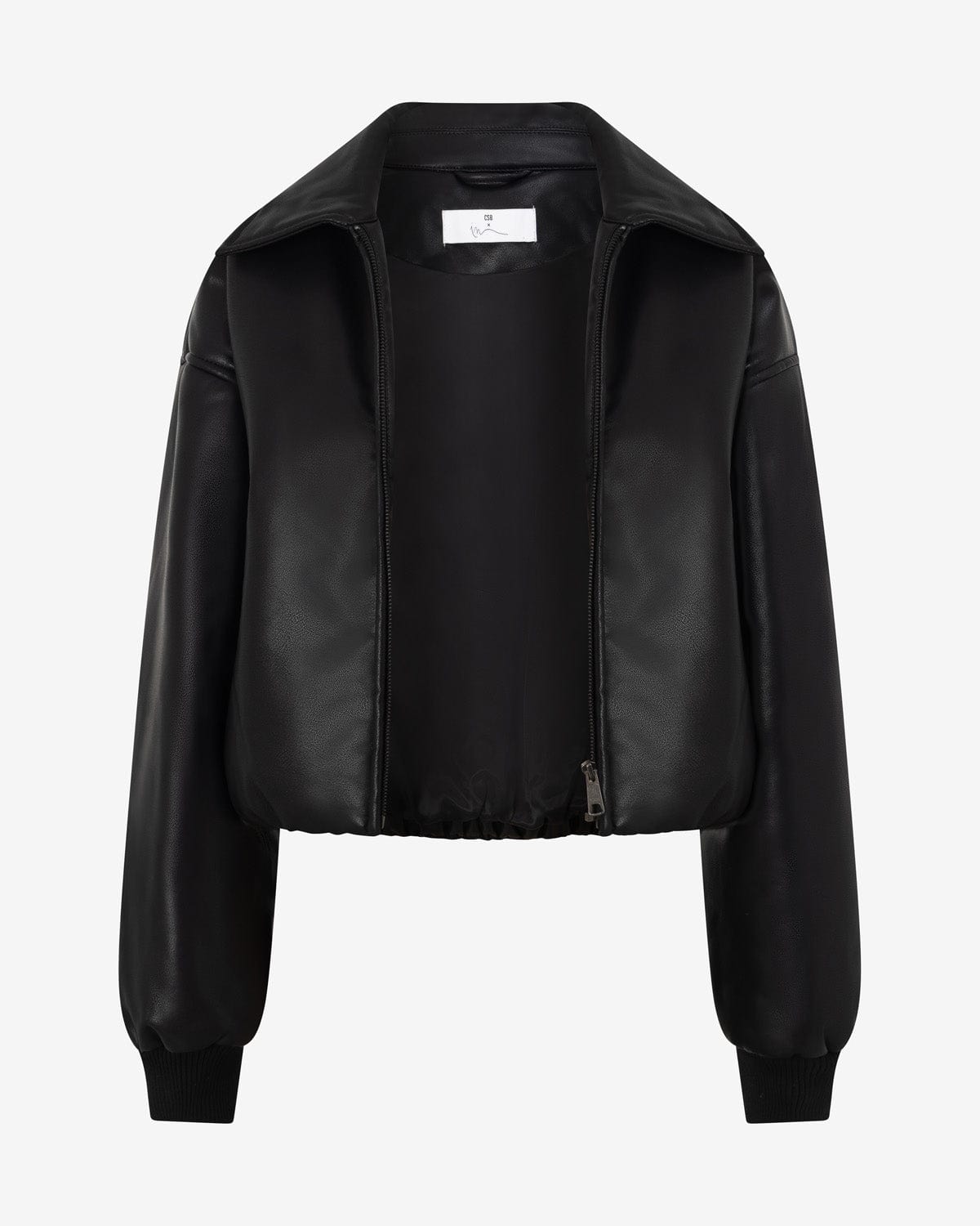 Leather Bomber Jacket | Black