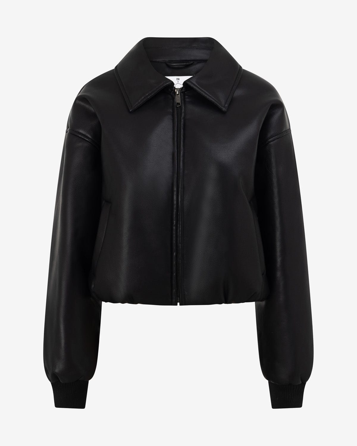 Leather Bomber Jacket | Black