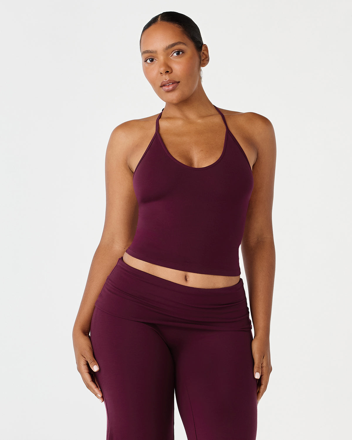 Halter Tie Tank | Deep Berry