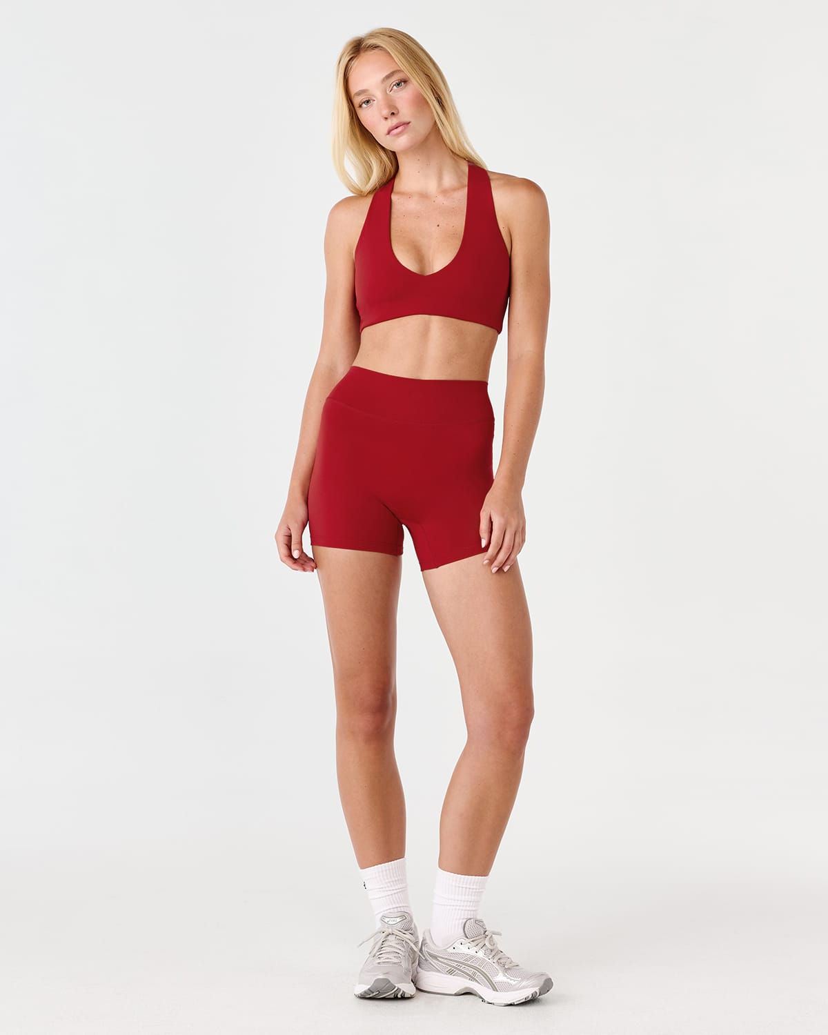 Fade Invisible Scrunch Shorts 4" | Retro Red