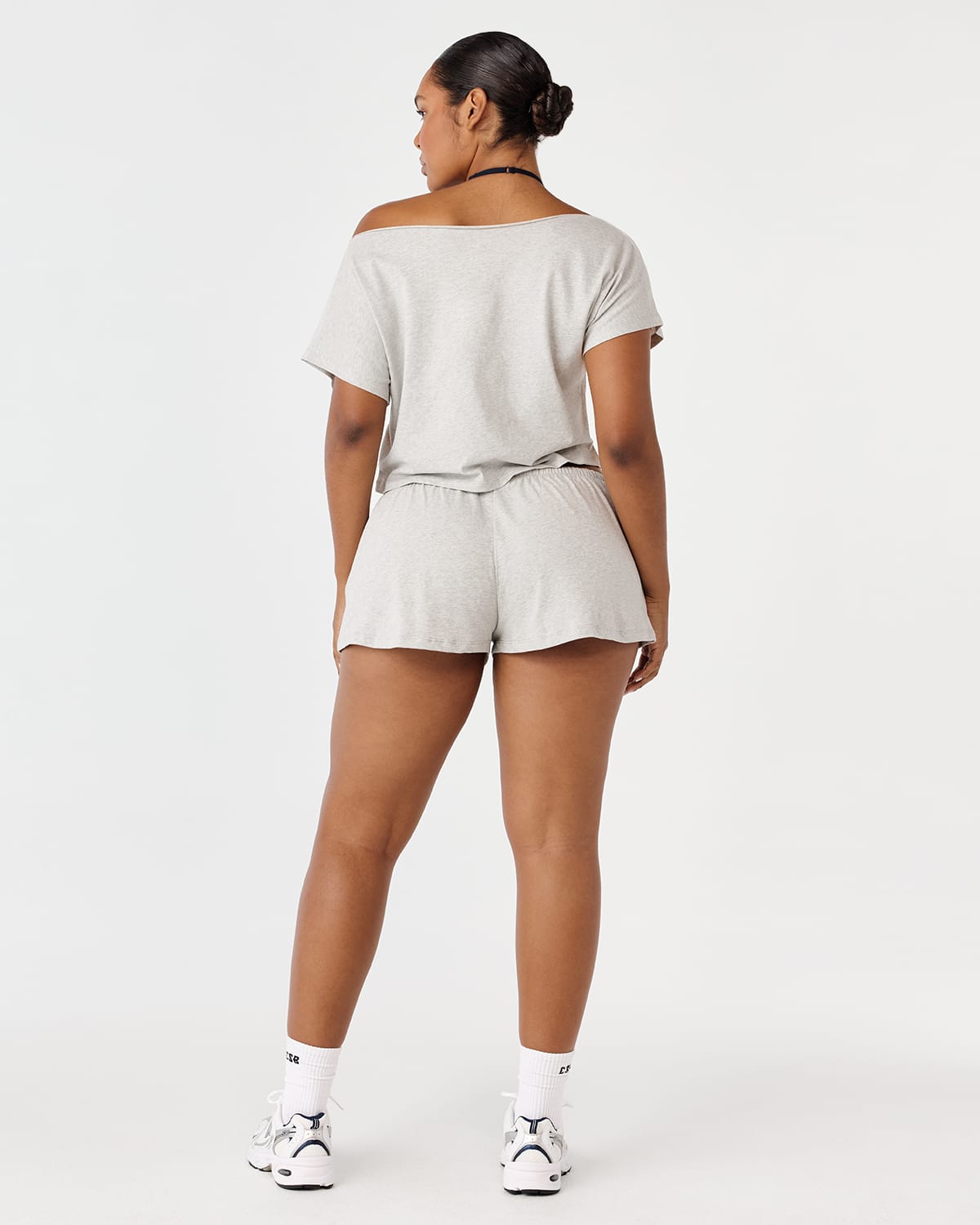 Mini Drawstring Shorts | Grey Marle