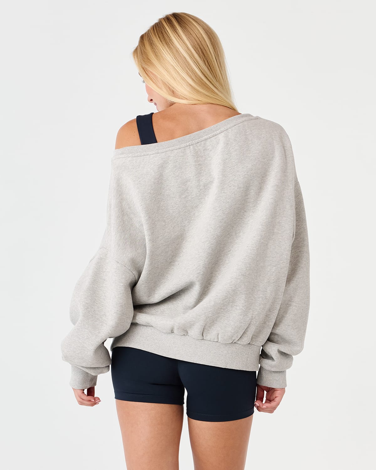 Off Shoulder Sweatshirt | Grey Marle