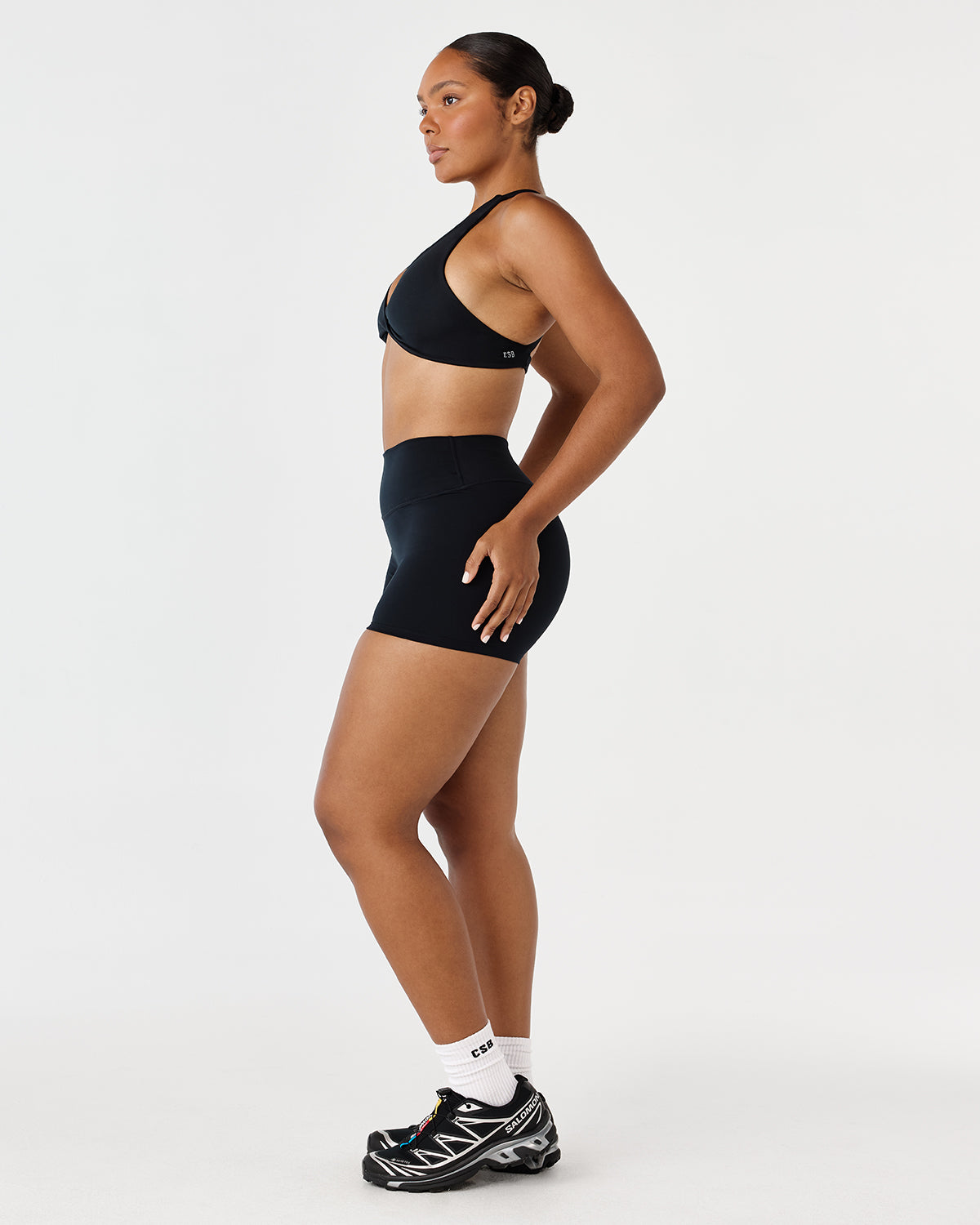 Serenity Scrunch Shorts 4" | Black