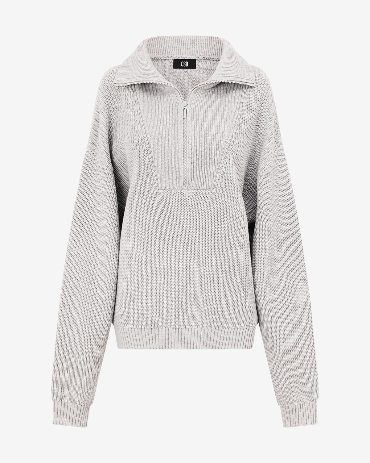 Oversized Knit Sweater | Grey Marle